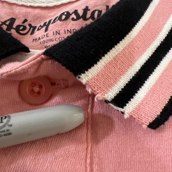 Aeropostale Shirt‎ Mens XL Pink  Polo Short Sleeve Logo A87 100% Cotton - Picture 7 of 7